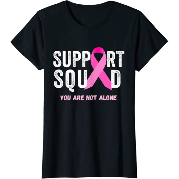 Support Squad Pink Ribbon Breast Cancer Awareness T-Shirt