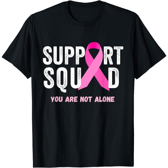 Support Squad Pink Ribbon Breast Cancer Awareness T-Shirt