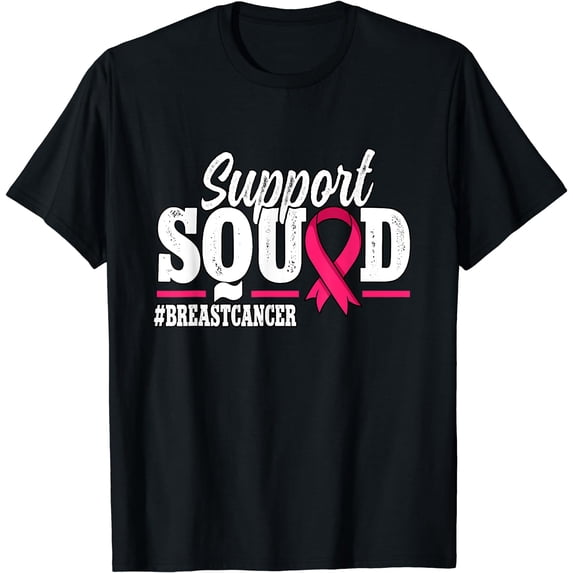 Support Squad Pink Ribbon Breast Cancer Awareness T-Shirt