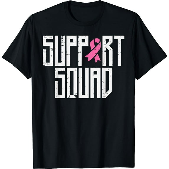 Support Squad Pink Ribbon Family Breast Cancer Awareness T-Shirt