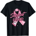thumbnail image 1 of Support Squad Pink Ribbon Warrior Breast Cancer Awareness T-Shirt, 1 of 3