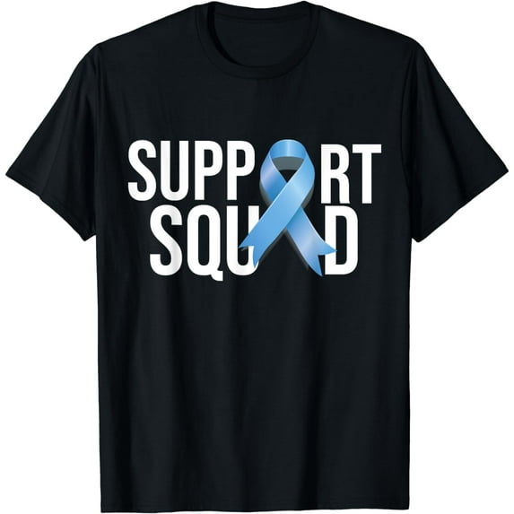 Support Squad Prostate Cancer Awareness Blue Ribbon Survivor T-Shirt