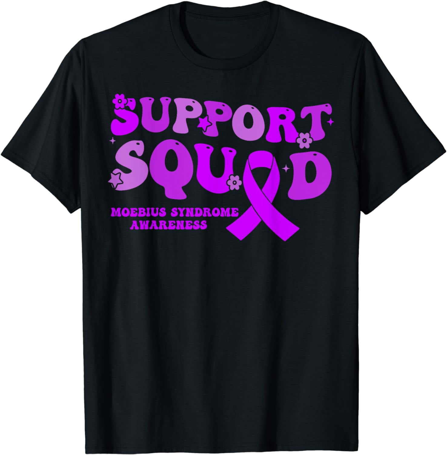 Support Squad Purple Ribbon Moebius Syndrome Awareness T-Shirt ...