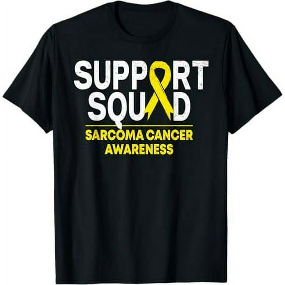 Support Squad Sarcoma Cancer Awareness Yellow Ribbon Team T-Shirt
