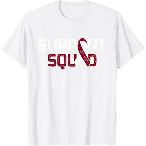 Support Squad - Throat Oral Head & Neck Cancer Awareness T-ShirtMen's and women's pure cotton short-sleeved shirts