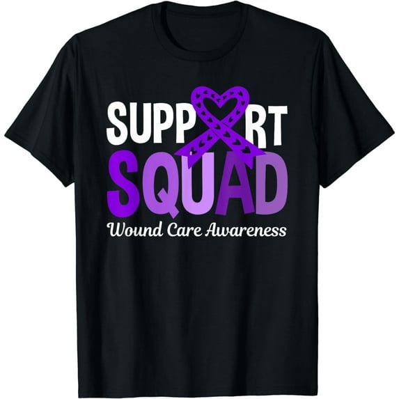 Support Squad Wound Care Awareness Purple Ribbon T-Shirt