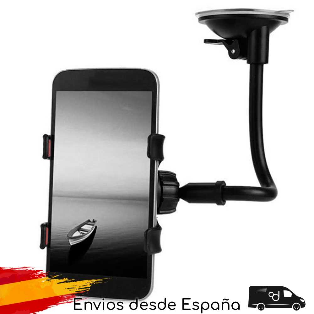 Support Suction Cup Car Holder with Arm Universal Smartphone Black Windscreen 360o Movil Luna GPS Holder