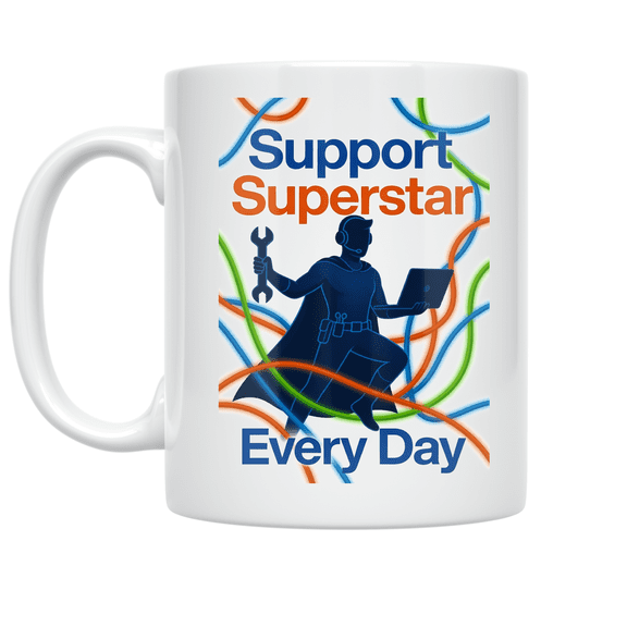 Support Superstar Every Day - Tech Support Professional - 11 oz Ceramic Coffee Mug
