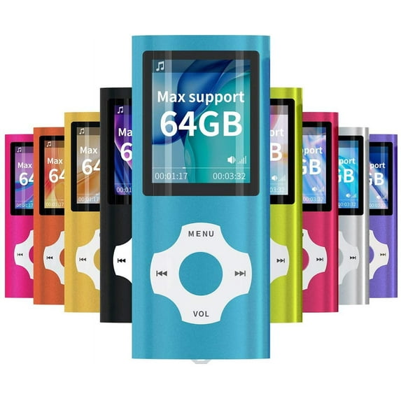Support TF Card USB Port Slim Small Multi-Lingual Selection 1.8 LCD Portable MP3/MP4, MP3 Player, MP4 Player, Video Player, Music Player, Media Player, Audio Player Blue