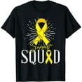 thumbnail image 1 of Support Team Squad Sarcoma Cancer Awareness Yellow Ribbon T-Shirt, 1 of 4