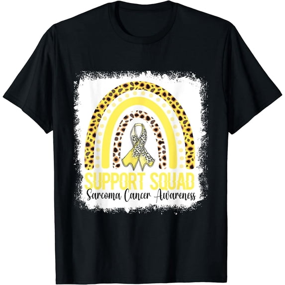 Support Team Squad Sarcoma Cancer Awareness Yellow Ribbon T-Shirt