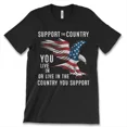 thumbnail image 1 of Support The Country You Live In US Banner Raptor Premium Patriot Unisex T-Shirt, up to Size 5XL, 1 of 2