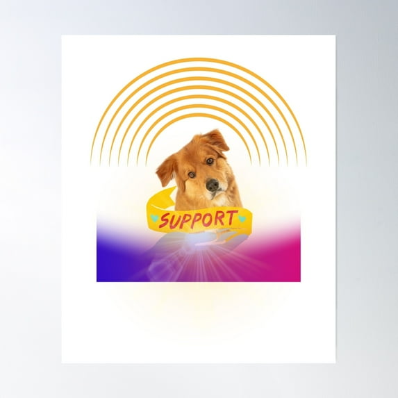 Support The Dogs In Need', V2. Animal Art For The Dog Lovers Poster Wall Art, Modern Wall Decor, 12x18 UNFRAMED