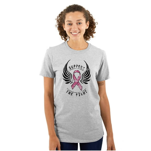 Support The Fight Breast Cancer Pink Women's Plus Size Graphic Tee Brisco Brands 2X