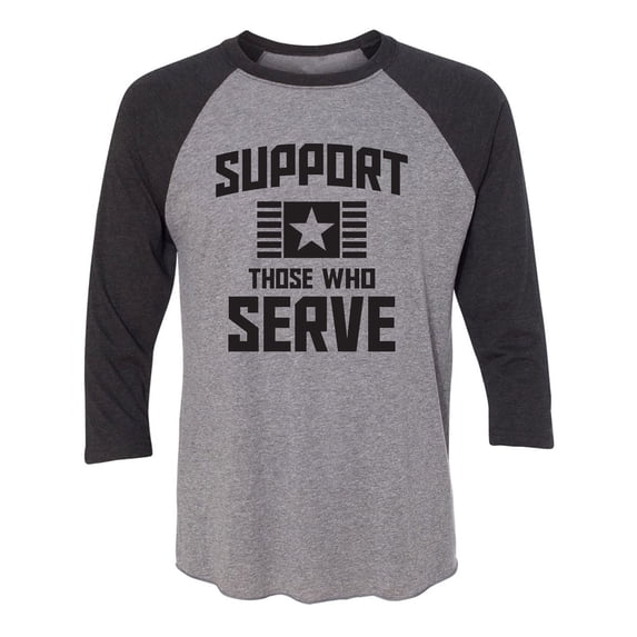 Support Those Who Serve Unisex 3/4 Sleeve Baseball Raglan Tee