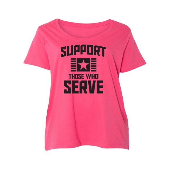 Support Those Who Serve Womens Plus Size Scoopneck Tee
