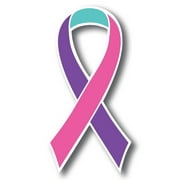 Support Thyroid Cancer Awareness Blue, Pink, and Teal Ribbon Magnet Decal