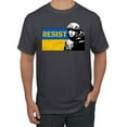thumbnail image 1 of Support Ukrainian Flag Zelensky RESIST Men's Graphic T-Shirt, Charcoal, 3X-Large, 1 of 4