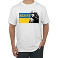 thumbnail image 1 of Support Ukrainian Flag Zelensky RESIST Men's Graphic T-Shirt, White, XX-Large, 1 of 4