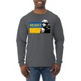 thumbnail image 1 of Support Ukrainian Flag Zelensky RESIST Mens Long Sleeve Shirt, Charcoal, Medium, 1 of 4