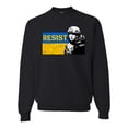 thumbnail image 1 of Support Ukrainian Flag Zelensky RESIST Unisex Crewneck Graphic Sweatshirt, Black, Small, 1 of 4