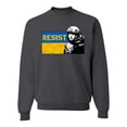 thumbnail image 1 of Support Ukrainian Flag Zelensky RESIST Unisex Crewneck Graphic Sweatshirt, Charcoal, Medium, 1 of 4