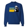 thumbnail image 1 of Support Ukrainian Flag Zelensky RESIST Unisex Crewneck Graphic Sweatshirt, Royal, Large, 1 of 4