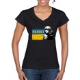 thumbnail image 1 of Support Ukrainian Flag Zelensky RESIST Womenâ€™s Standard V-Neck Tee, Black, X-Large, 1 of 4