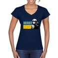 thumbnail image 1 of Support Ukrainian Flag Zelensky RESIST Women's Standard V-Neck Tee, Navy, Medium, 1 of 4