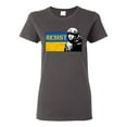thumbnail image 1 of Support Ukrainian Flag Zelensky RESIST Womens Graphic T-Shirt, Charcoal, Medium, 1 of 4