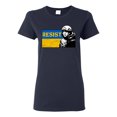 thumbnail image 1 of Support Ukrainian Flag Zelensky RESIST Womens Graphic T-Shirt, Navy, XX-Large, 1 of 4