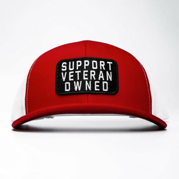 Support Veteran Owned Patch Mid-Profile Mesh Snapback Red / White