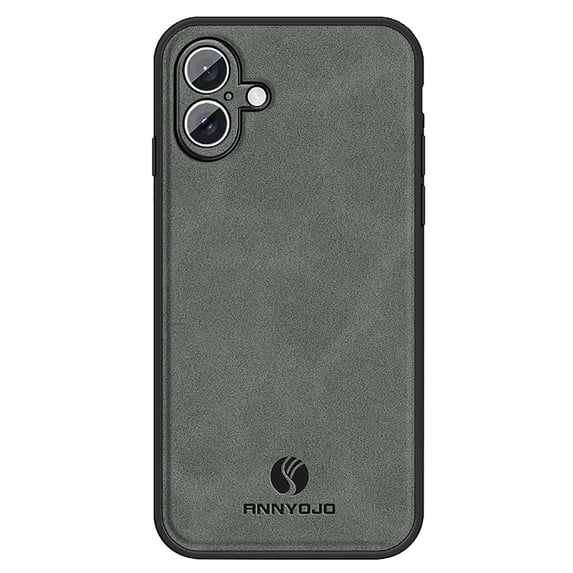Support Wireless Charging Case for iPhone 16 Plus,Vintage Classic PU Leather Luxury Business Cover,Soft Non-Slip Grip Anti-Scratch Shockproof Case for iPhone 16 Plus,Gray
