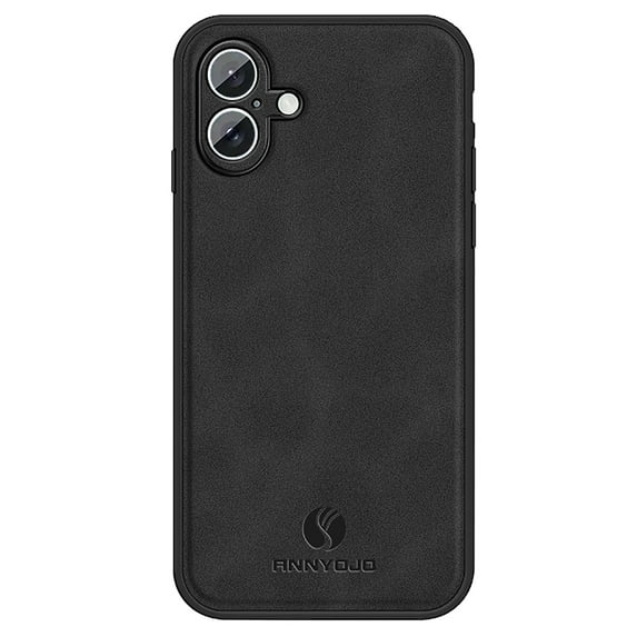 Support Wireless Charging Case for iPhone 16,Vintage Classic PU Leather Luxury Business Cover,Soft Non-Slip Grip Anti-Scratch Shockproof Case for iPhone 16,Black