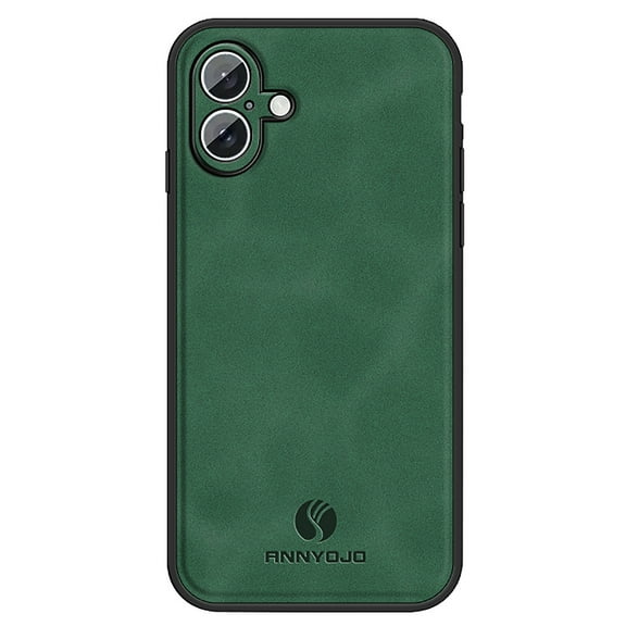 Support Wireless Charging Case for iPhone 16,Vintage Classic PU Leather Luxury Business Cover,Soft Non-Slip Grip Anti-Scratch Shockproof Case for iPhone 16,Darkgreen