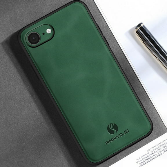 Support Wireless Charging Case for iPhone 16e,Vintage Classic PU Leather Luxury Business Cover,Soft Non-Slip Grip Anti-Scratch Shockproof Case for iPhone 16e,Darkgreen