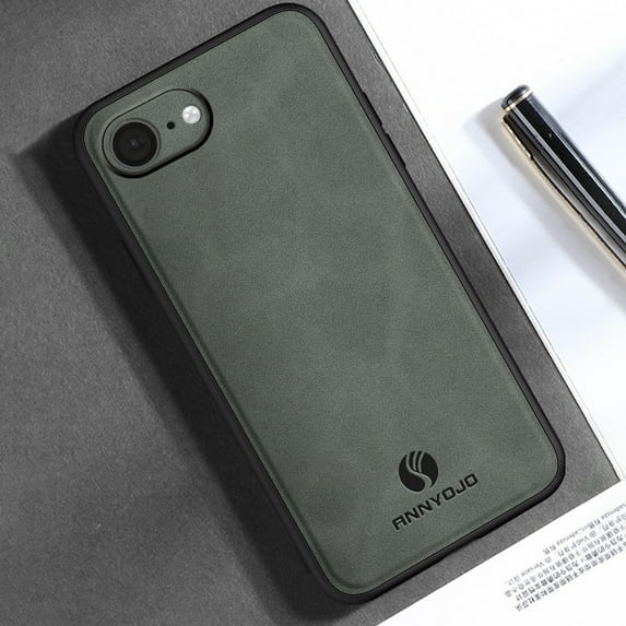 Support Wireless Charging Case for iPhone 16e,Vintage Classic PU Leather Luxury Business Cover,Soft Non-Slip Grip Anti-Scratch Shockproof Case for iPhone 16e,Gray