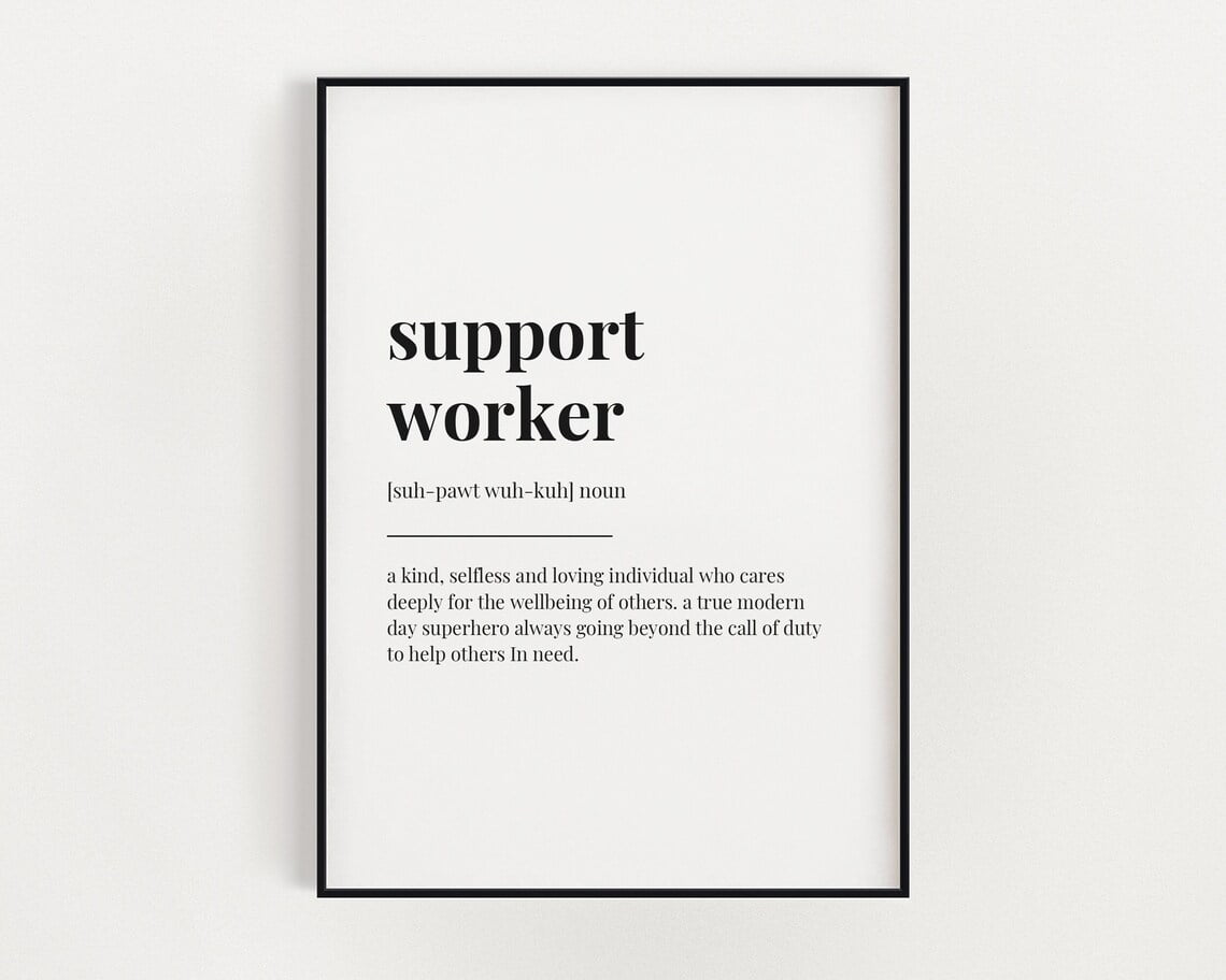 Support Worker Definition Print, Wall Art Print, Definition Print ...