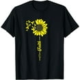 thumbnail image 1 of Support Yellow Ribbon Warrior Sarcoma Cancer Sunflower T-Shirt, 1 of 4