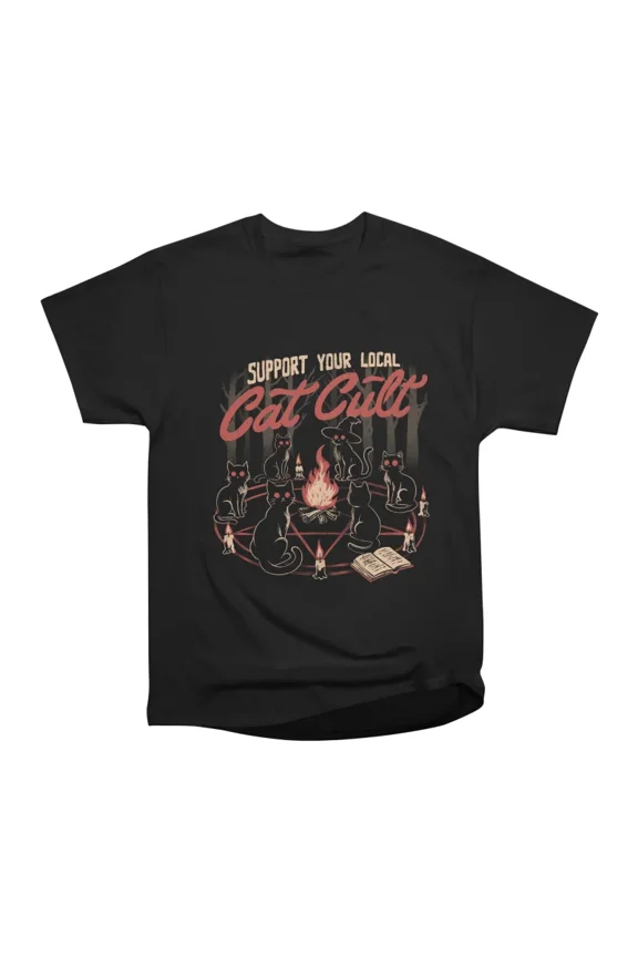 Support Your Local Cat Cult T-Shirt Tee Gift For Him Merch For Her Apparel For Friend