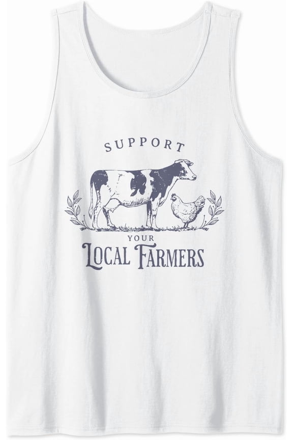 Support Your Local Cattle Rancher Farmer Country Farm Life Tank Top Size S-3XL