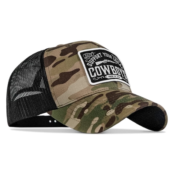 Combat Iron Support Your Local Cowboys Patch Snapback Hat Multicam / Black