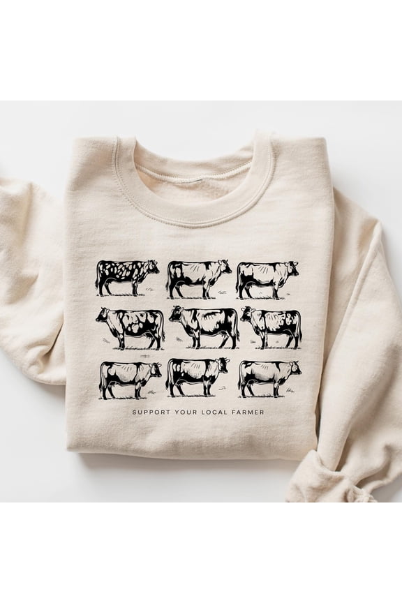 Support Your Local Farmer Cow TShirt Farm Cow Animals TShirt Cattle Rancher Gift Dairy Far