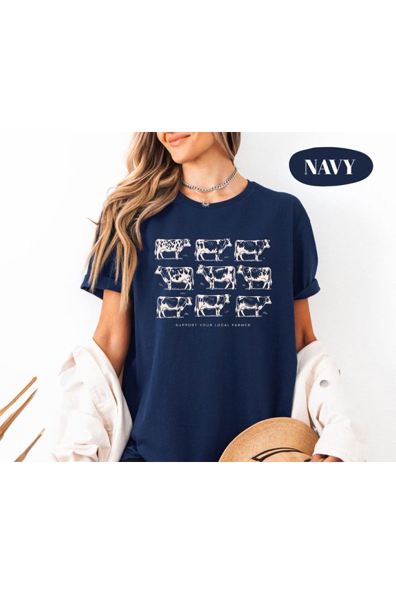 Support Your Local Farmer Shirt, Cow Graphic Tee, Farm Life Unisex T-Shirt