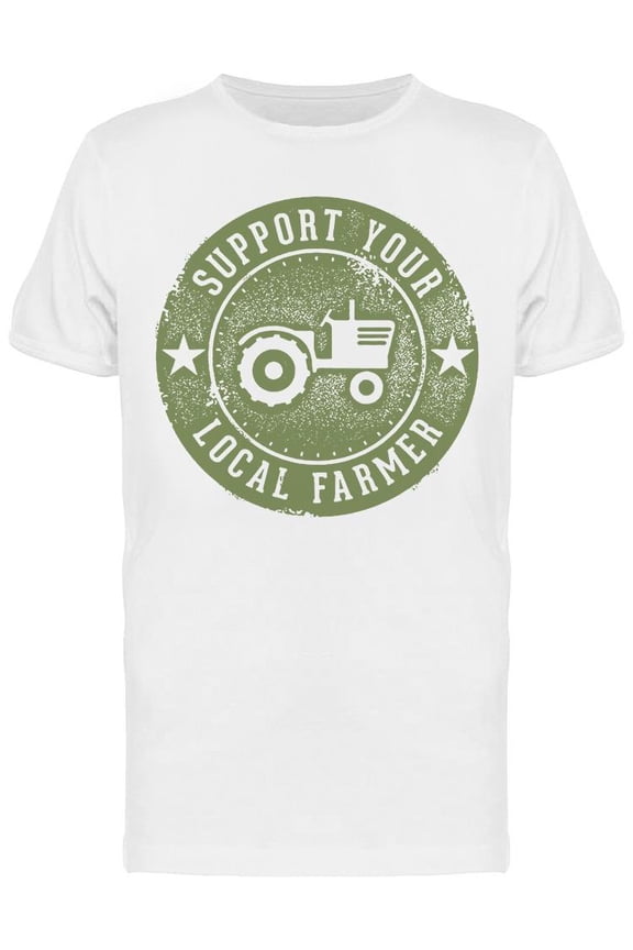 Support Your Local Farmer Stamp T-Shirt Men -Image by Shutterstock Men T-Shirt, Male Small