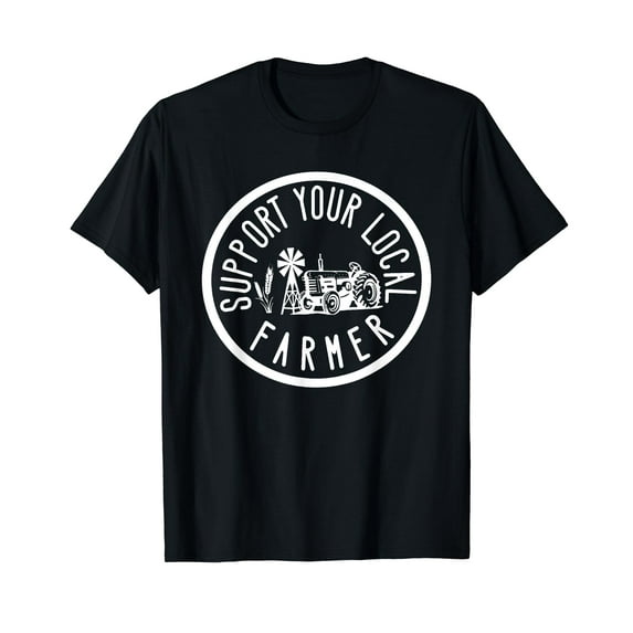 Support Your Local Farmers Farmer's Market Agriculture Vintage Men Women Casual T-Shirt