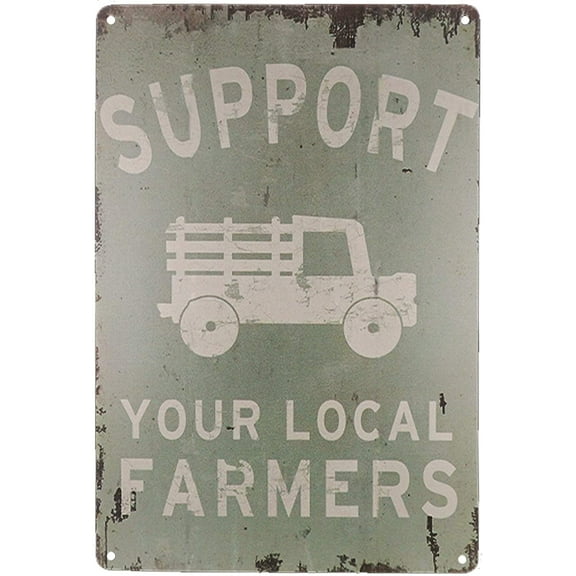 Support Your Local Farmers Funny Truck Coffee Cup Signs Retro Vintage Bar Metal Tin Sign Poster Style Wall Art Pub Bar Decor Size 8" X 12"