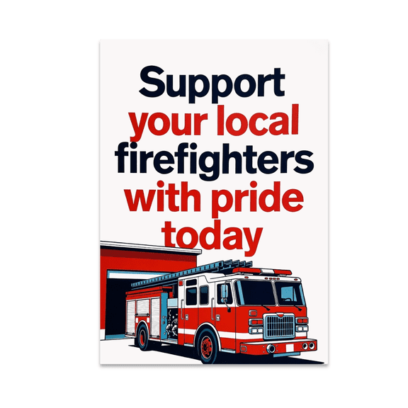 Support Your Local Firefighters Art - Community Supporter - 13x19 Poster Print