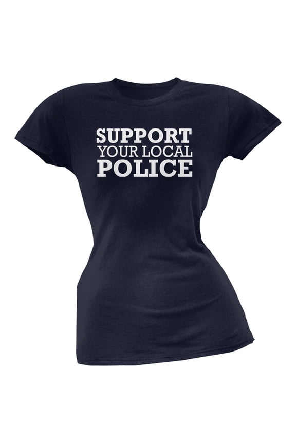 Support Your Local Police Navy Soft Juniors T-Shirt - Large