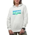 thumbnail image 1 of Support Your Local Surgeon, Surgery Doctor or Medical Profession Themed, Groovy Retro Wavy Text Merch Gift, White Hooded Sweatshirt or Hoodie, Large, 1 of 5
